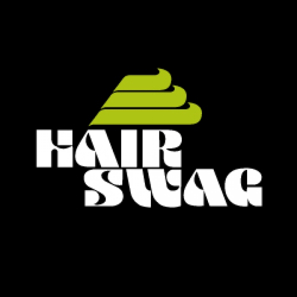 HairSwag Hair Products Logo Design with retro typography