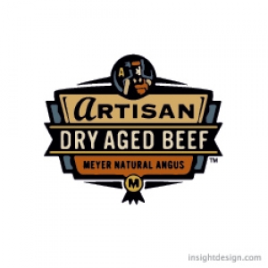 Artisan, Dry Aged Beef by Meyer Natural Angus Logo Design