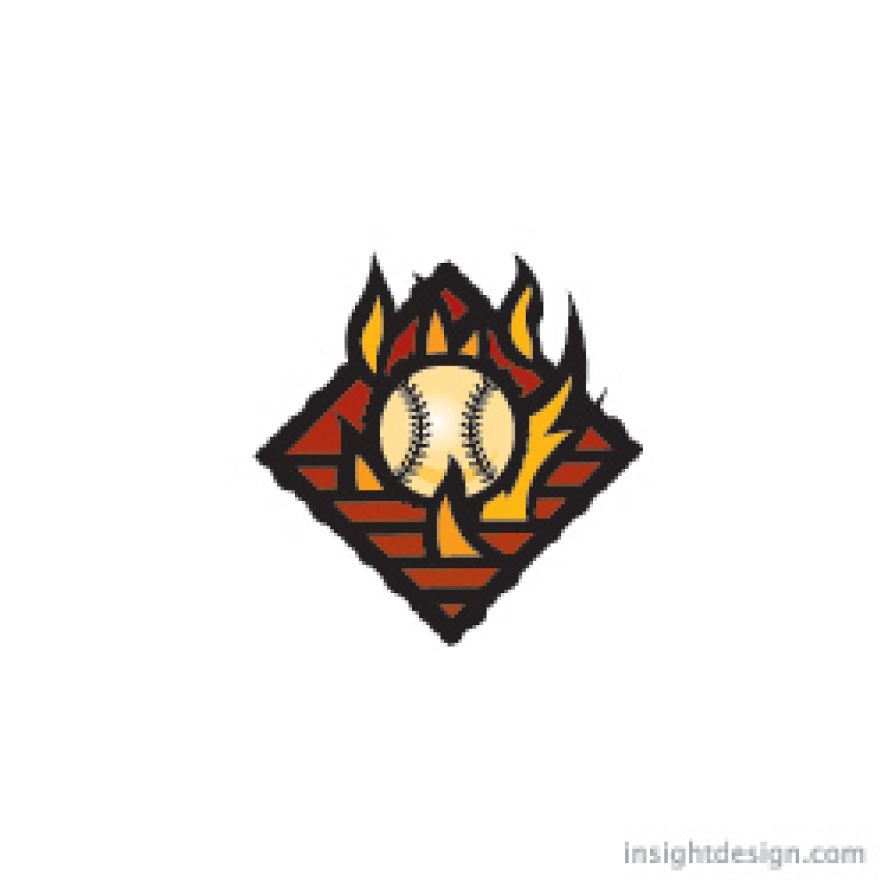 Nolan Ryan Center of the Plate brand logo shows a plate that looks like a grill top with flames. A baseball sets at the center of the plate.