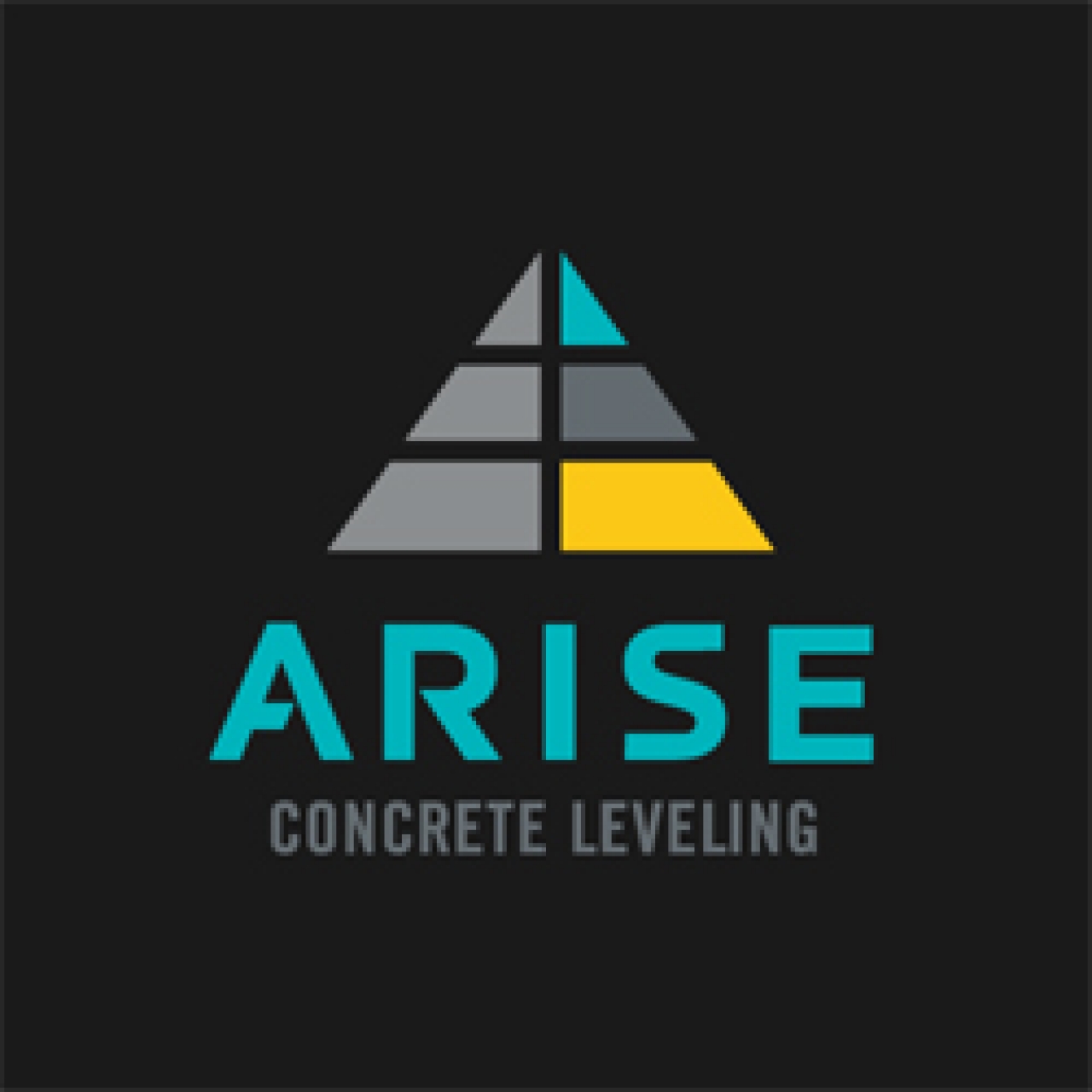 Arise Concrete Leveling logo design is a sidewalk in perspective perfectly leveled