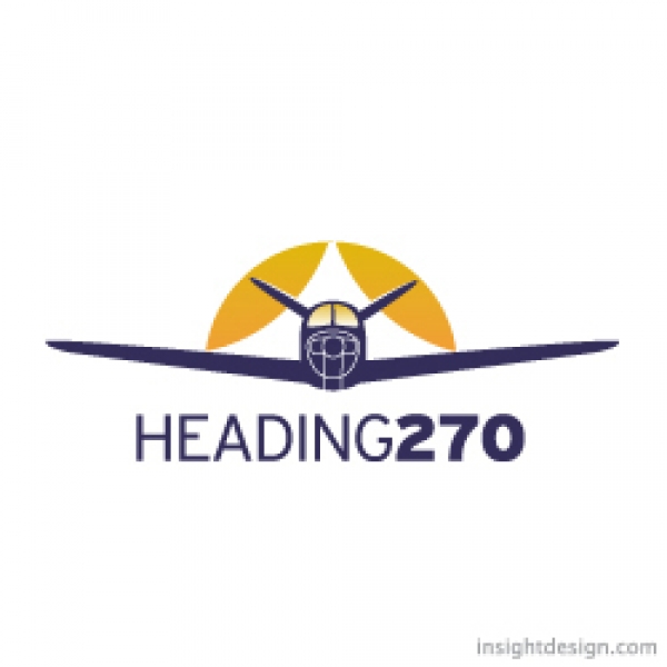 Heading270 Aviation Logo Design