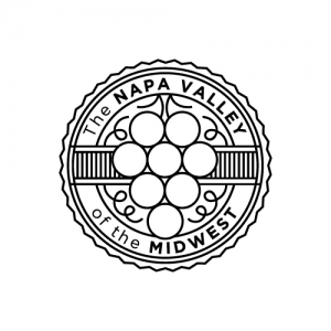 Wine Brand Logo Icon for Scotch and Sirloin with line work of grapes