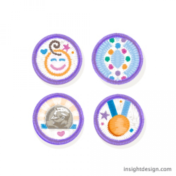 March of Dimes 75th Anniversary Brand Icons simulates the merit patches worn by girl and boy scouts